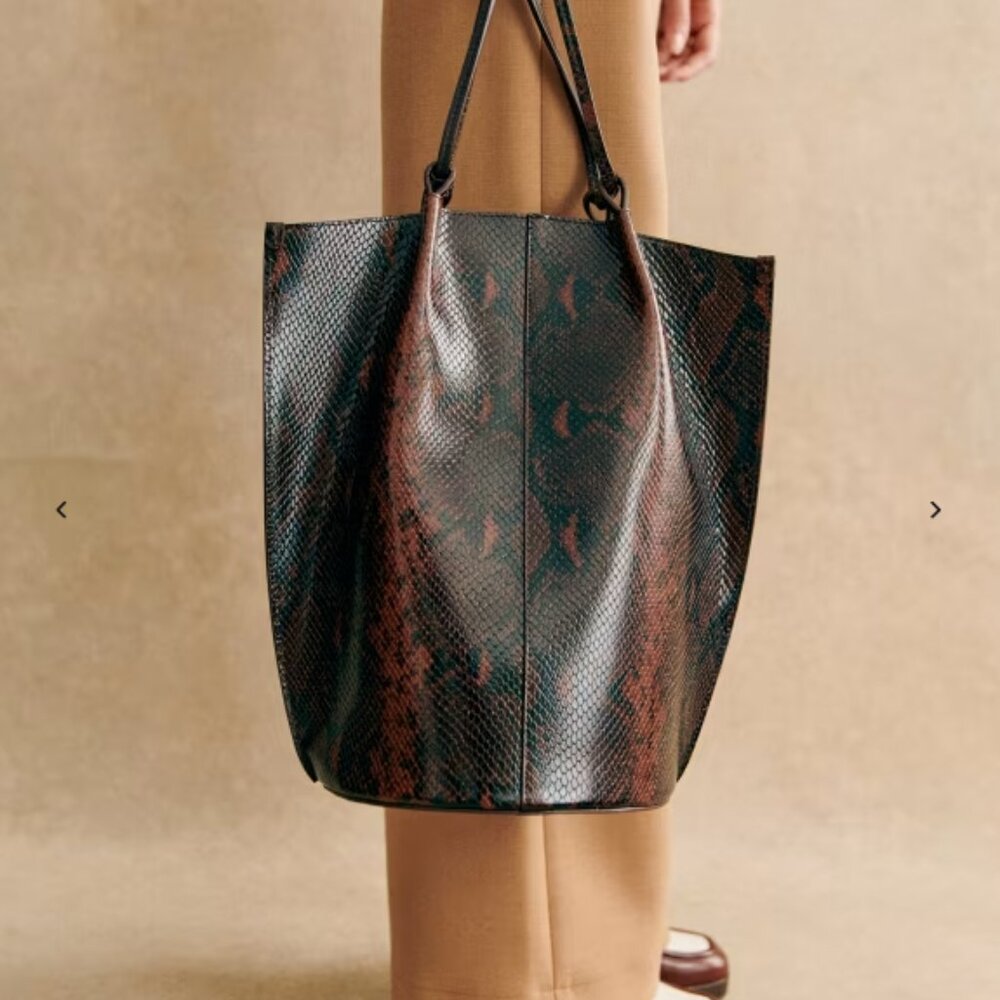 Sezane Romie bag Brown Python print